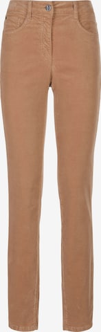 Basler Slimfit Broek in Beige: voorkant