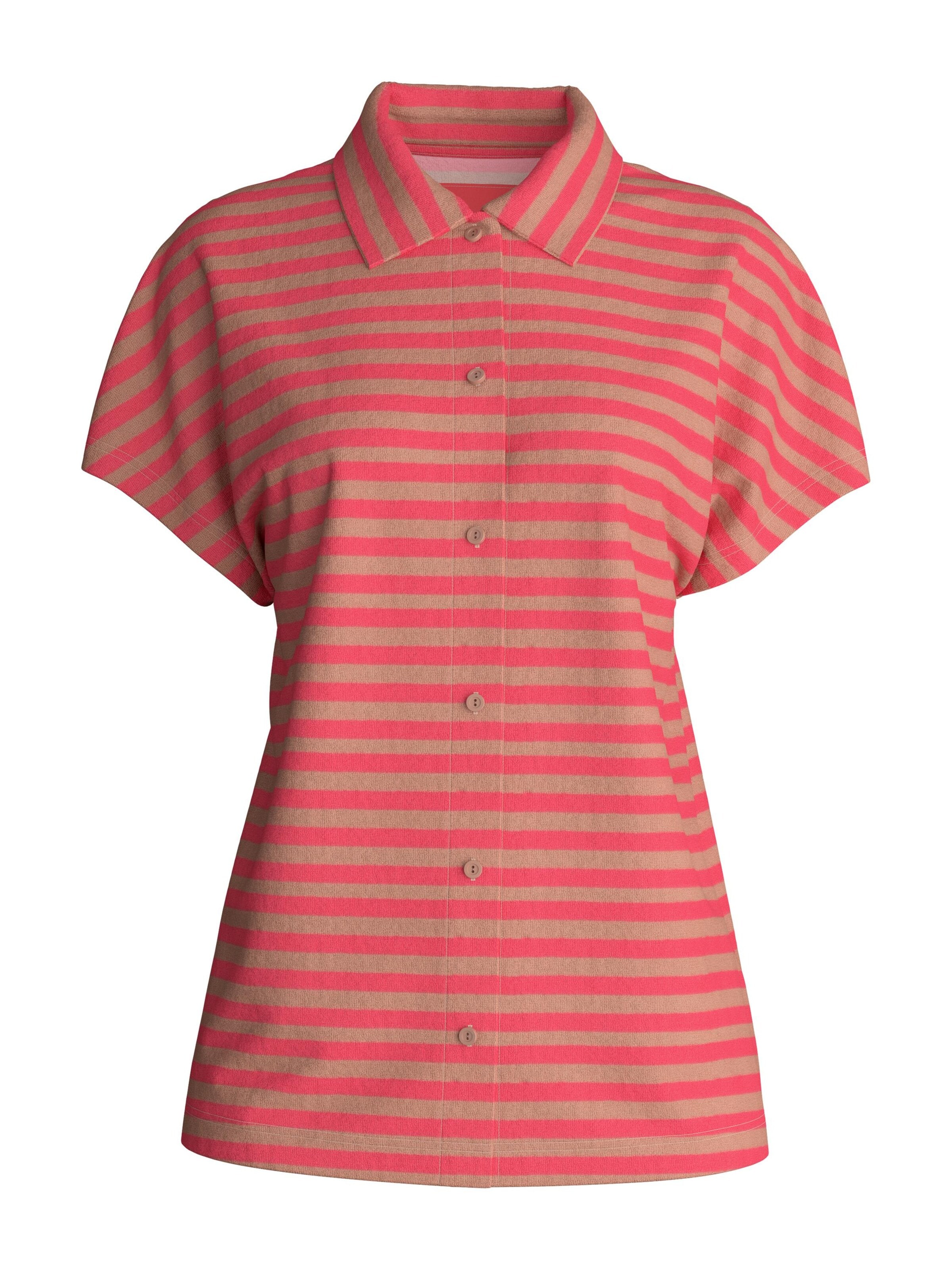 CALIDA Slaapshirt 'Lounge Stripe' in Beige: voorkant