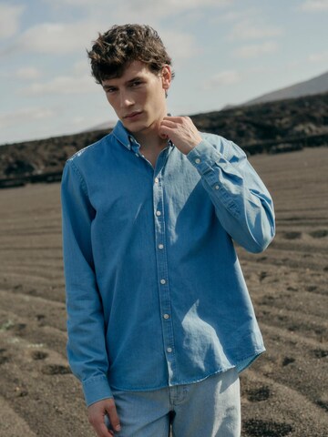 Casual Friday Regular fit Button Up Shirt 'CF Anton' in Blue