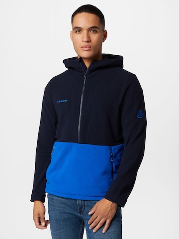 MAMMUT Tapered Athletic Fleece Jacket in Blue: front