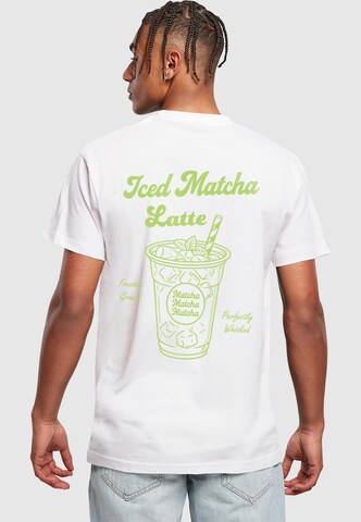 Merchcode Shirt 'Iced Matcha Latte' in Weiß: Vorderseite