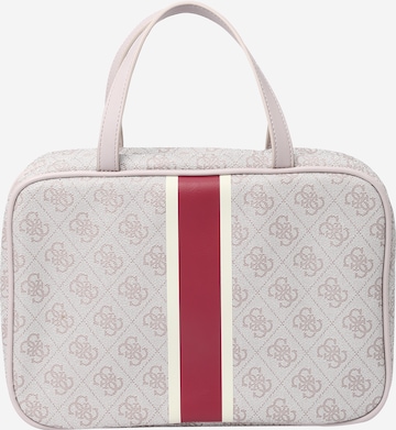 GUESS - Bolsa de maquillaje en blanco: frente