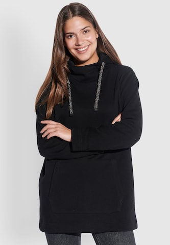 Vestino Sweatshirt in Zwart: voorkant