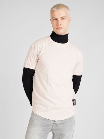 T-Shirt Calvin Klein Jeans en rose : devant