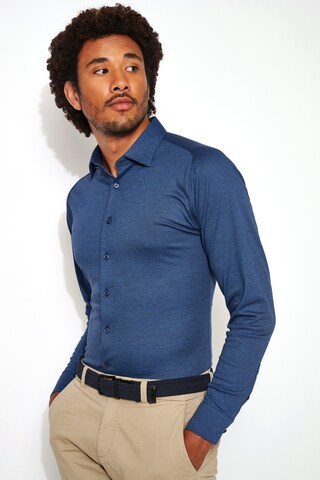 DESOTO Slim fit Button Up Shirt in Blue: front