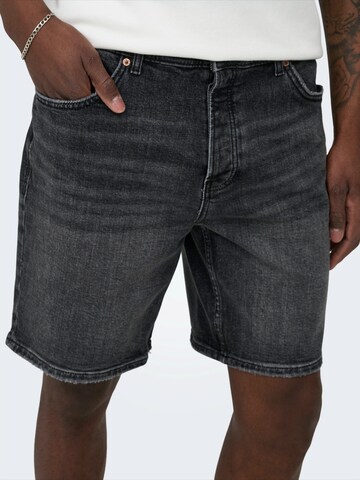 Only & Sons Regular Farkut 'ONSEdge' värissä musta