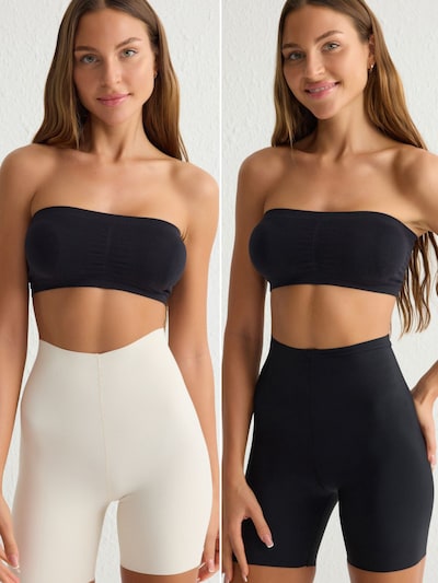 Trendyol Shapinghose in schwarz / wollweiß, Produktansicht