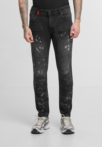 2Y Premium Slim fit Jeans in Black: front