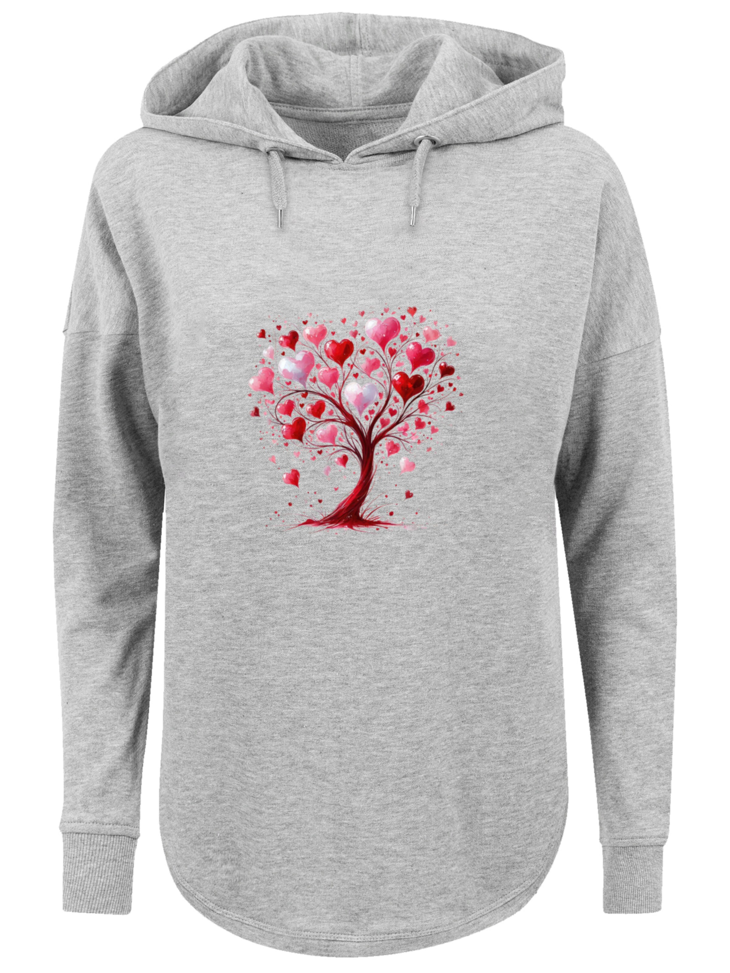 Sweat-shirt 'Herz Baum Aquarell Druck' F4NT4STIC en gris : devant