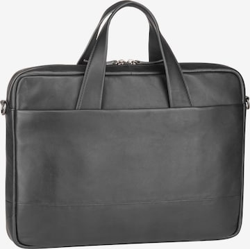 LEONHARD HEYDEN Document Bag 'Hamburg' in Black: front