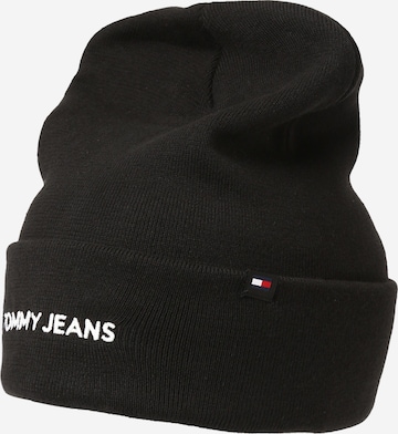 Tommy Jeans Beanie in Black: front