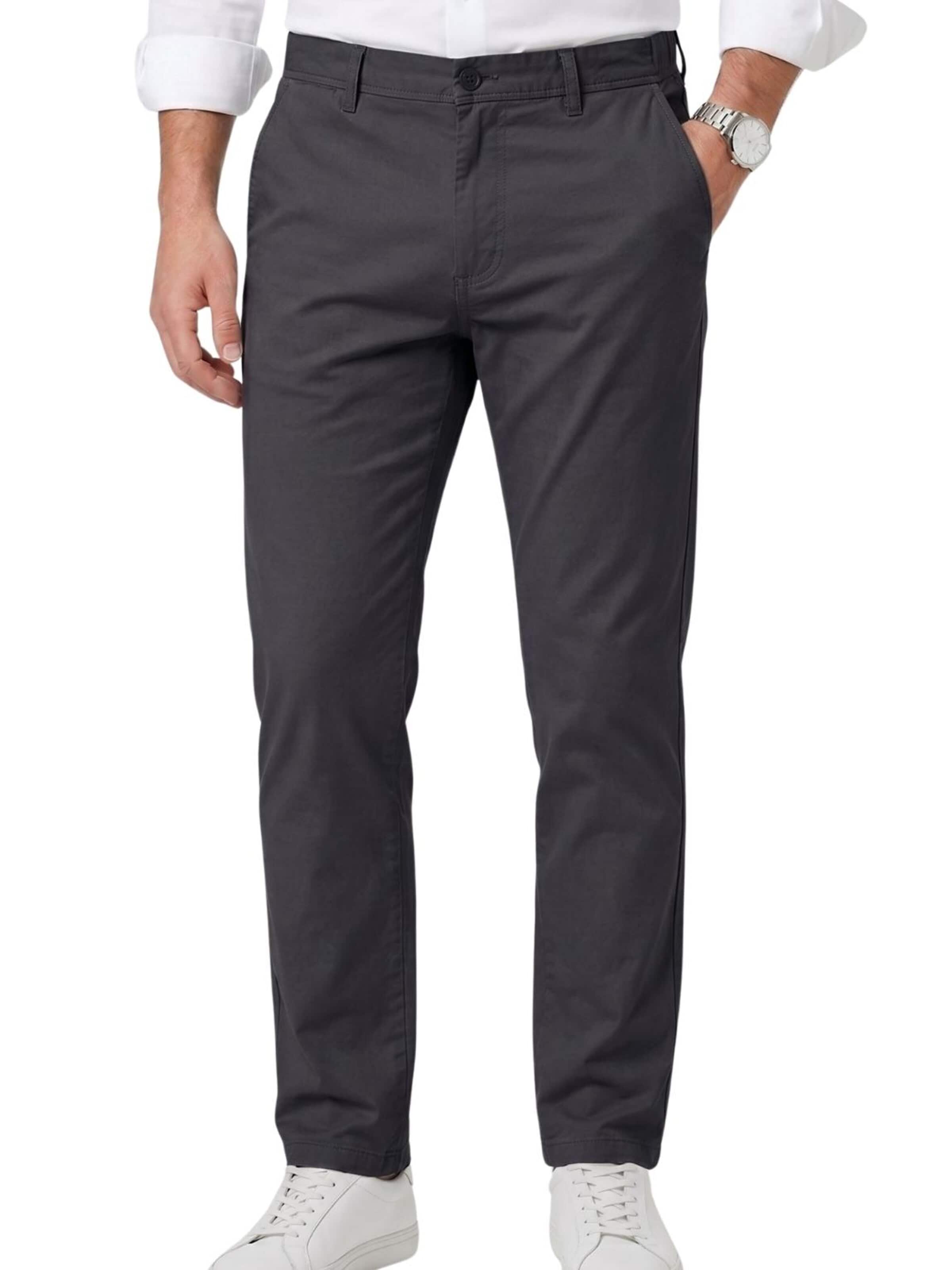 comeor Regular Chino Pants 'Chinohose Herren' in Black: front