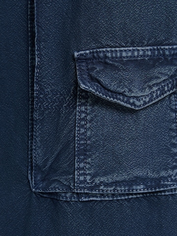 Bershka Ohlapna forma Kargo hlače | modra barva