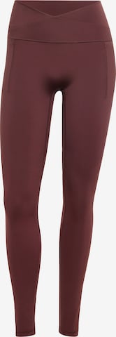 ADIDAS PERFORMANCE Skinny Sportbroek 'Studio All Me' in Rood: voorkant