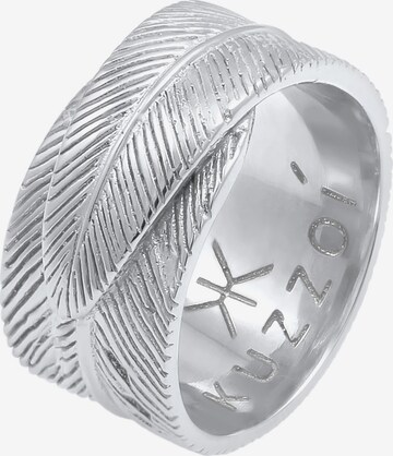 KUZZOI Ring 'Feder' in Silver: front