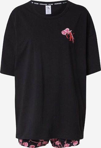 Calvin Klein Underwear - Pijama de pantalón corto en negro: frente