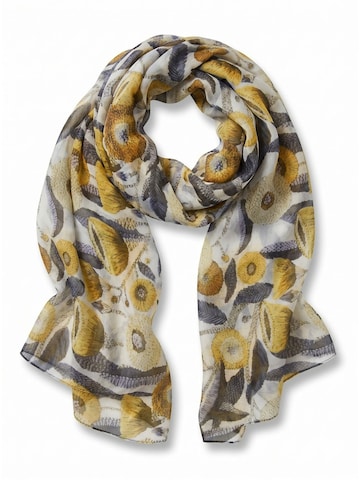 styleBREAKER Schal 'Leichter Viskose Schal mit Blumenmuster'‌‌‌‌‌ in Gelb: Vorderseite