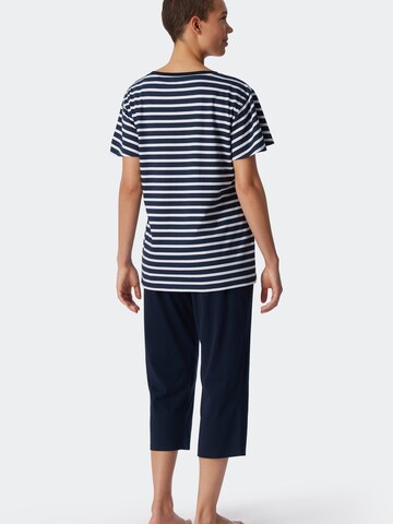 SCHIESSER Pajama 'Essential Stripes' in Blue