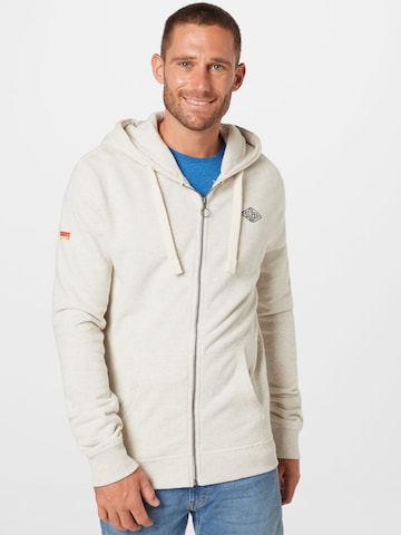 Superdry Sweatjacke in Beige: predná strana