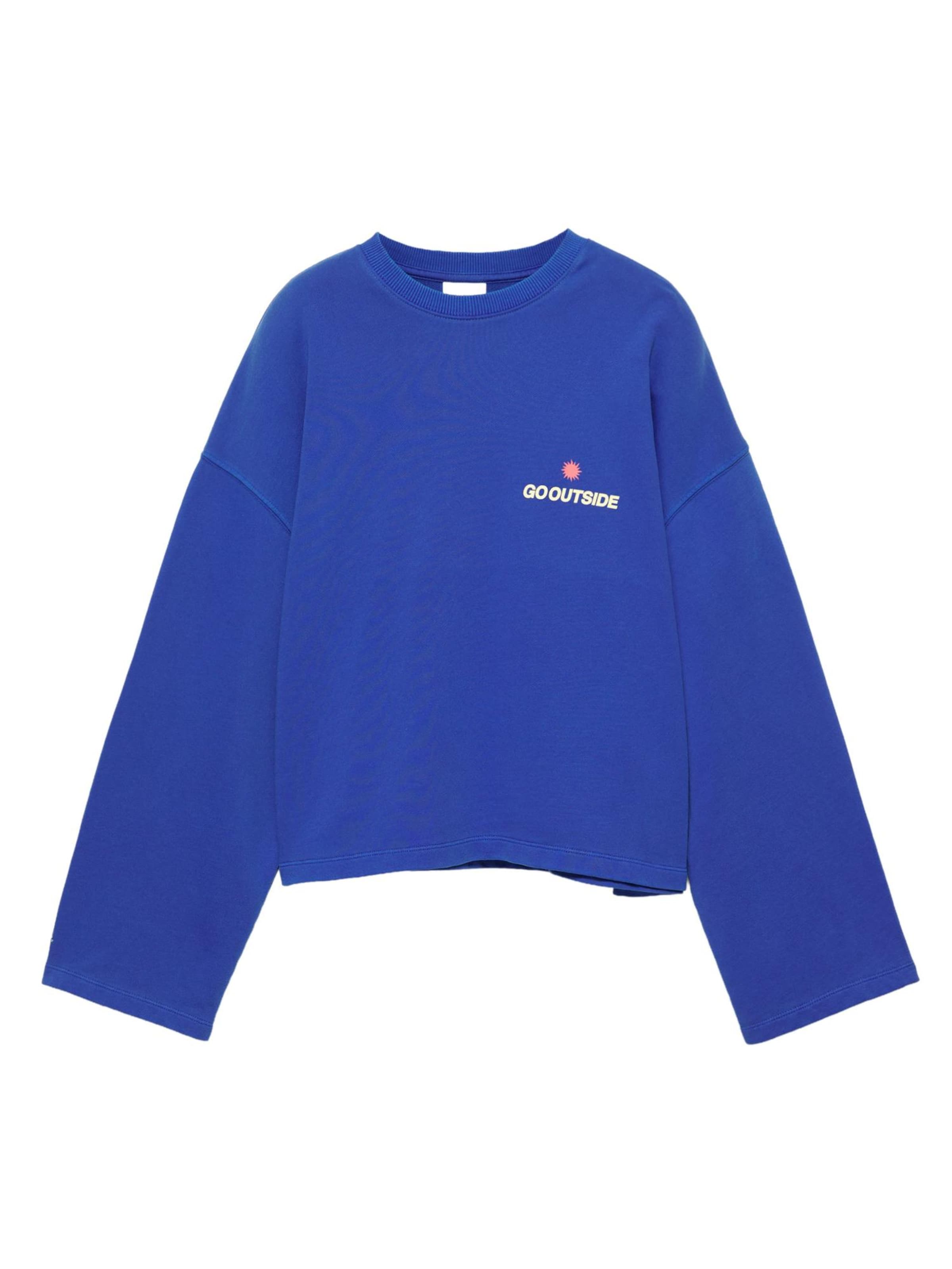 Bluză de molton 'PACIFIC GO OUTSIDE' de la Pull&Bear pe albastru: față
