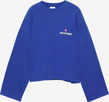 Pull&Bear Collegepaita 'PACIFIC GO OUTSIDE' värissä sininen: etupuoli