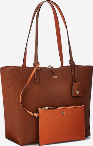 Lauren Ralph Lauren Nakupovalna torba | rjava barva: sprednja stran