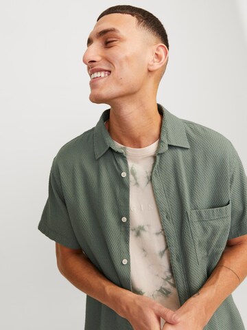 JACK & JONES Regular fit Skjorta 'Tampa Dobby' i grön