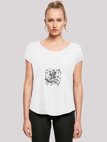 F4NT4STIC Shirt 'Skelettpaar Tanzt Mit Band' in White: front