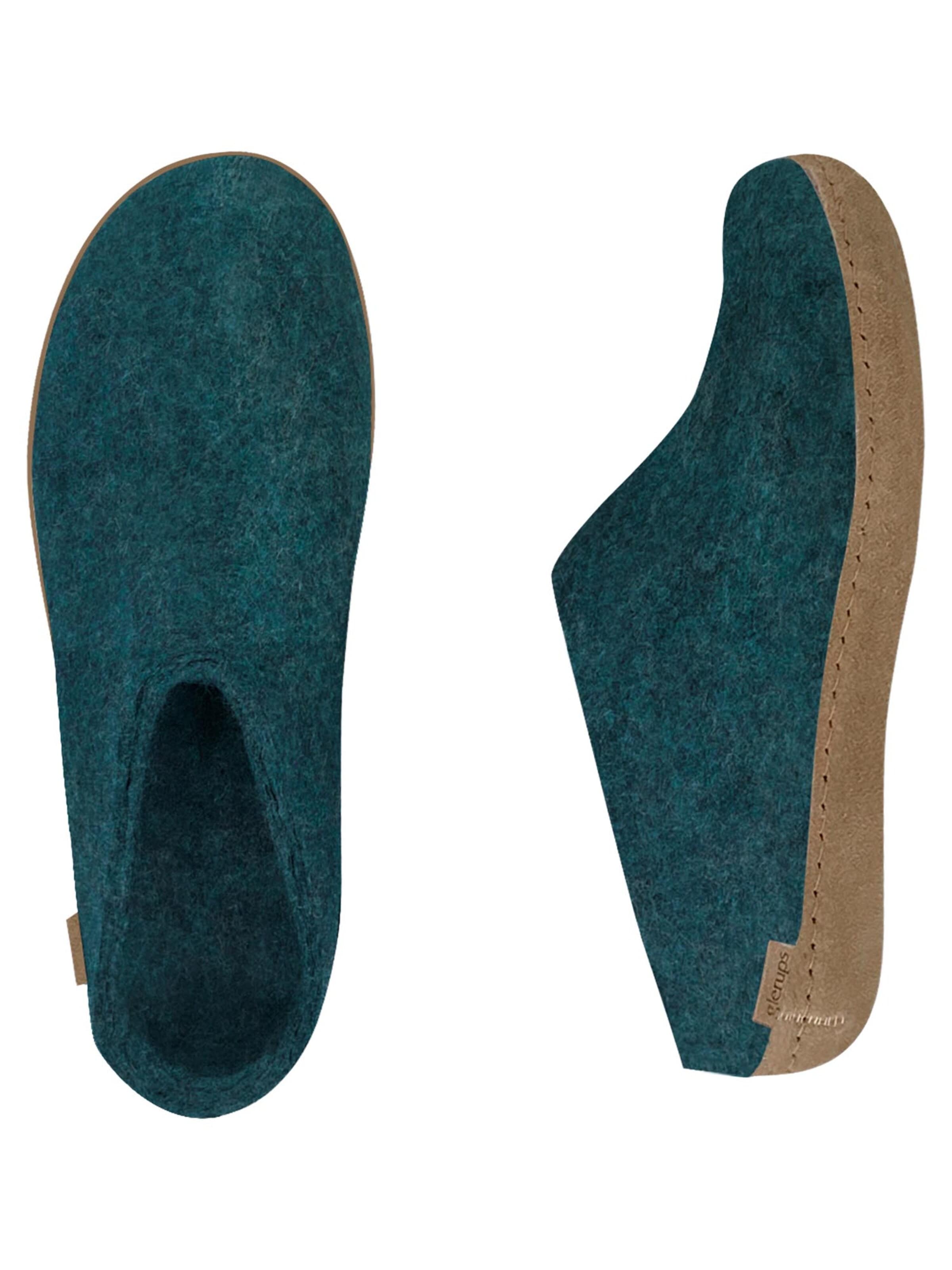 Glerups Slipper 'Ledersohle' in Blue