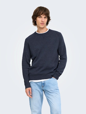 Only & Sons - Jersey 'ONSVILLAS' en azul: frente