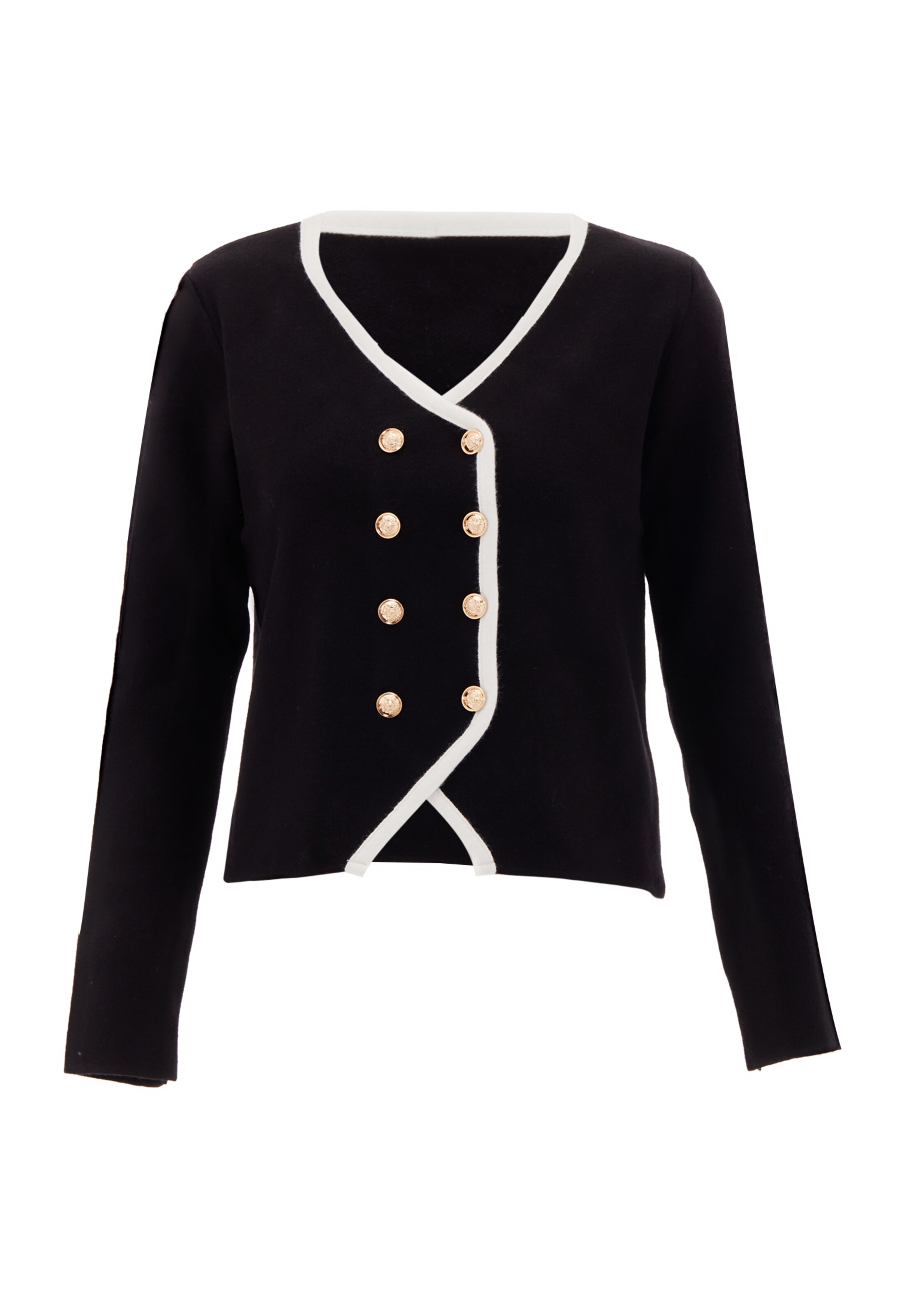 NAEMI Strickjacke in Schwarz: Vorderseite