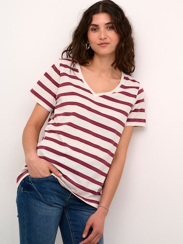 Cream Shirt 'Larsa' in Red