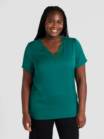 ONLY Carmakoma Blouse 'TILDE' in Groen: voorkant