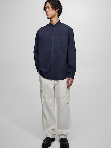 Pull&Bear Regular fit Button Up Shirt in Blue