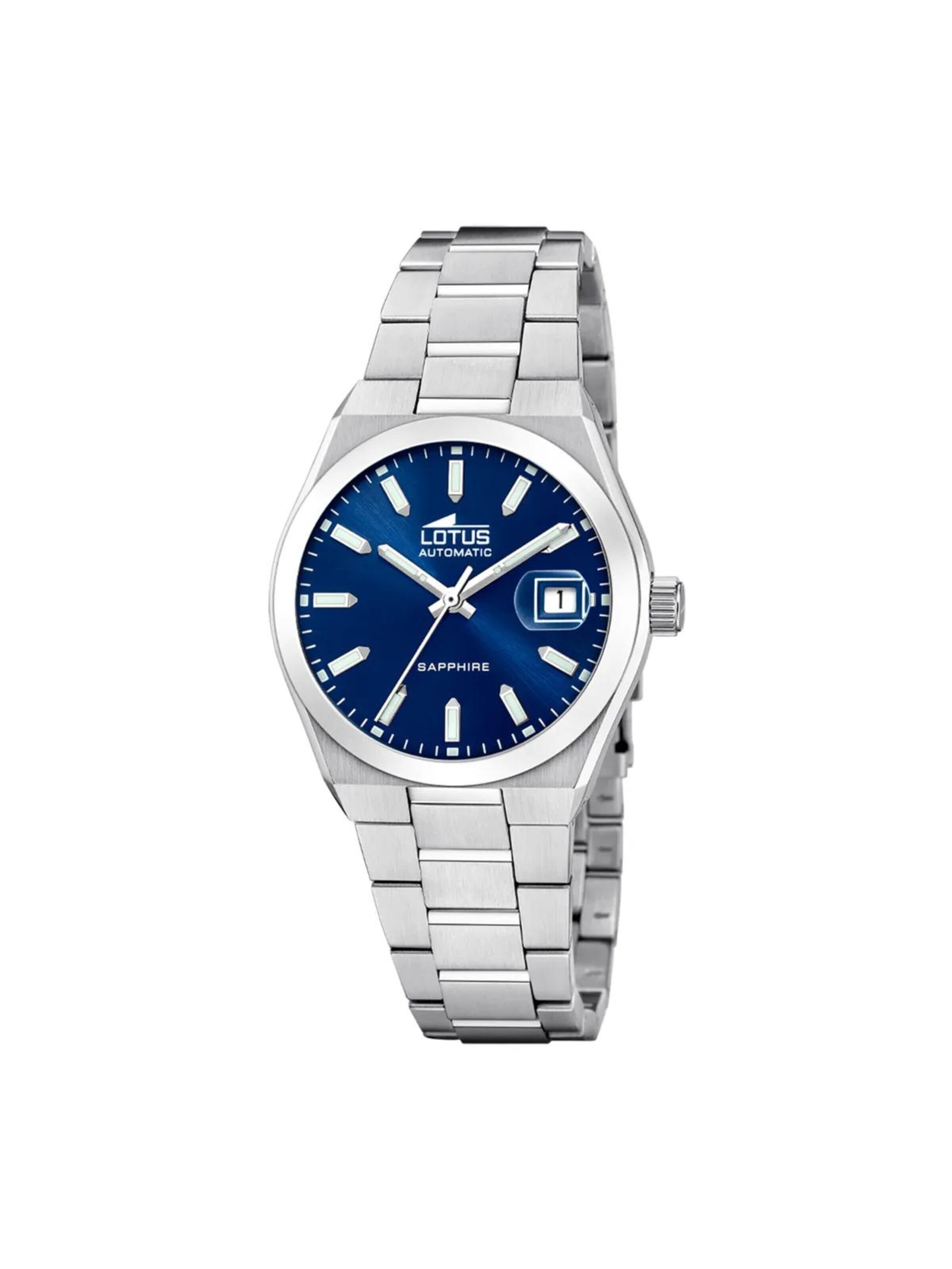 Montre à affichage analogique Lotus en bleu : devant