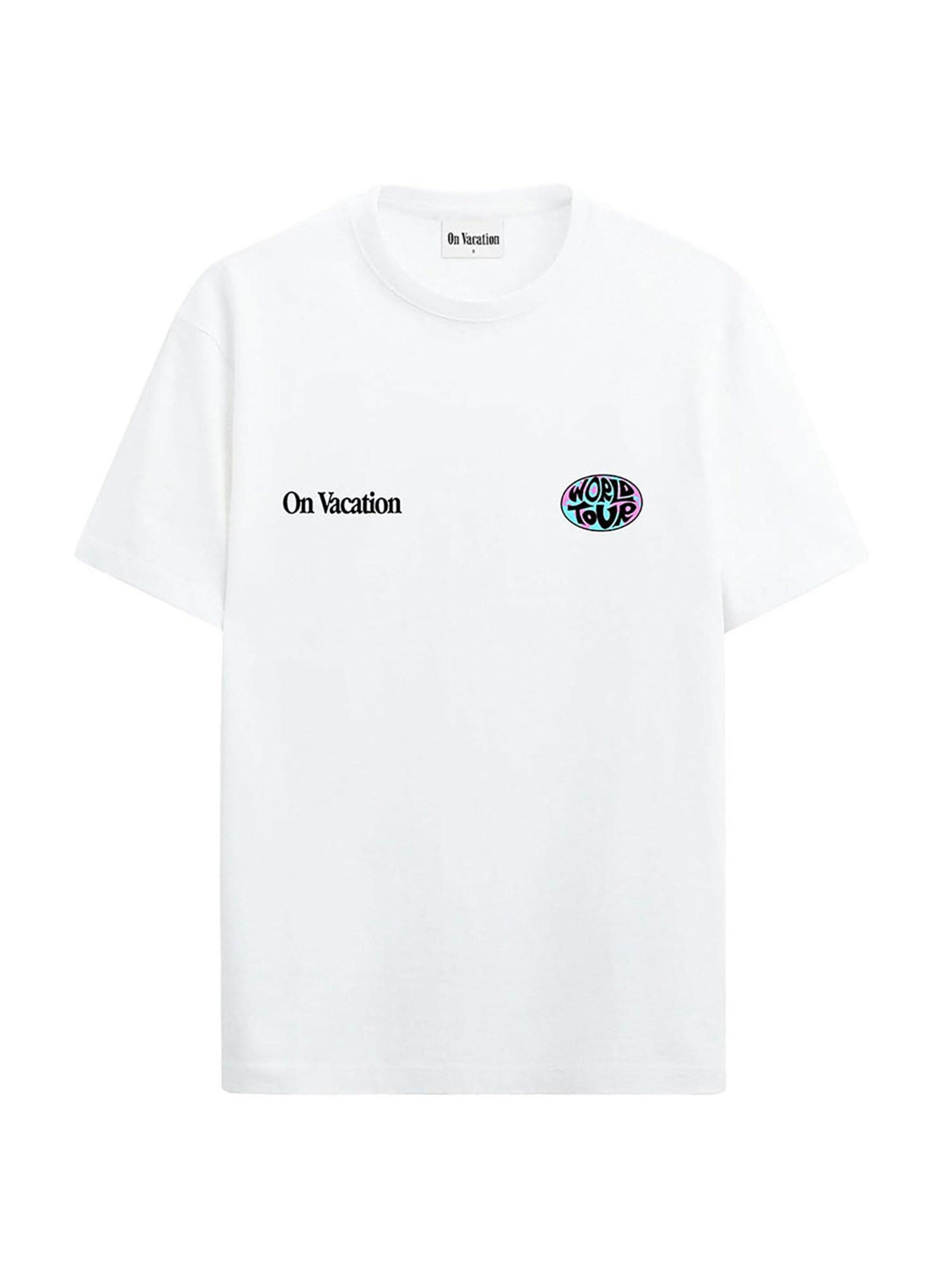 On Vacation Shirt 'World Tour' in White: front