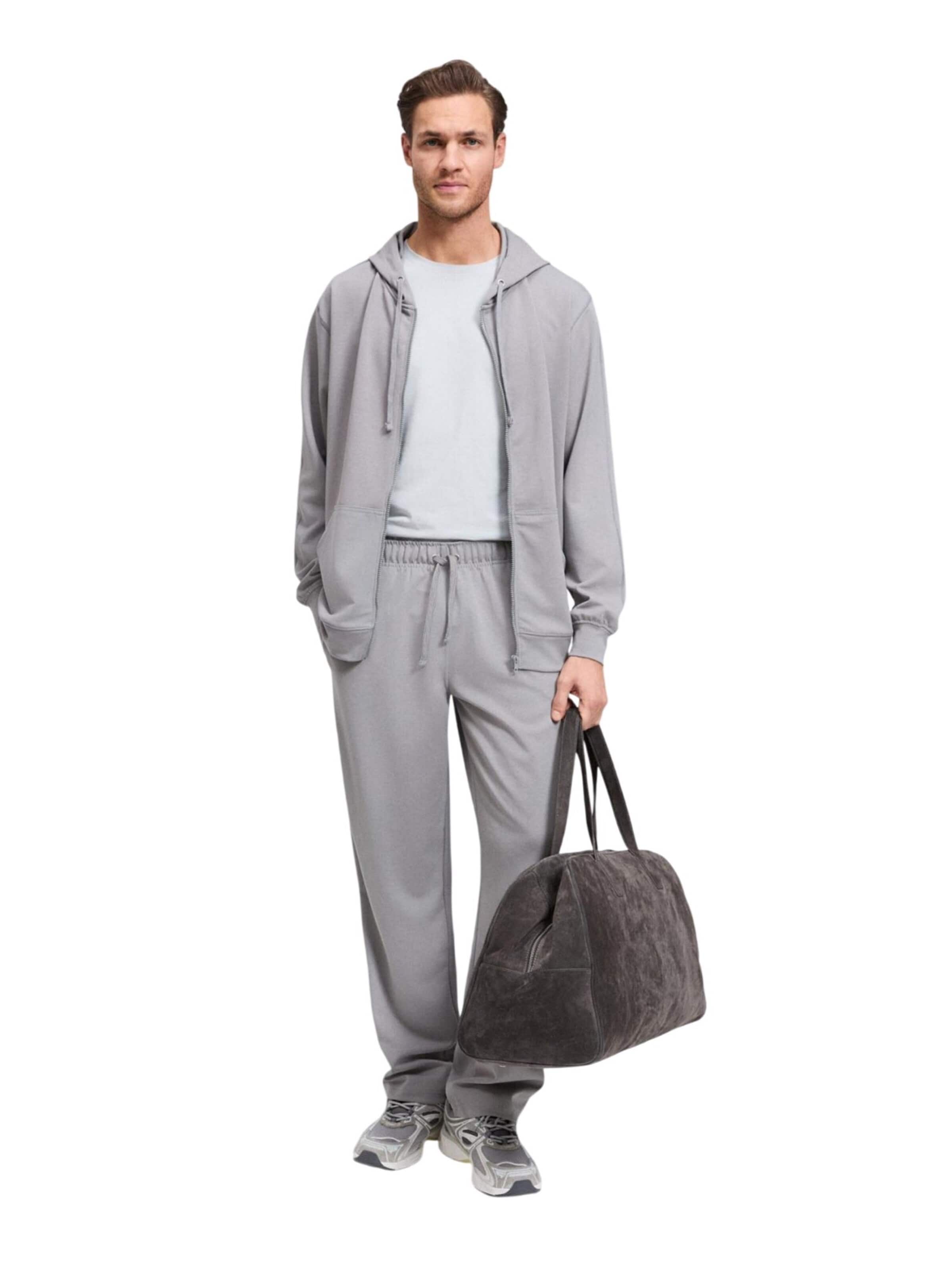 Grimelange Zip-Up Hoodie in Grey: front