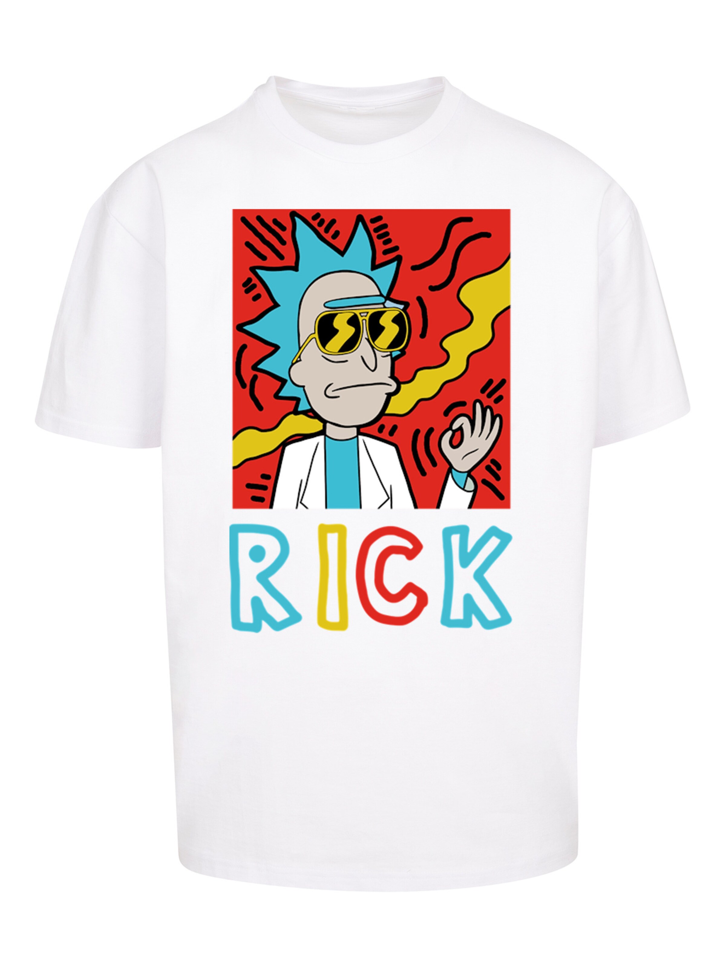 F4NT4STIC Shirt 'Rick und Morty Cool Rick' in Wit: voorkant