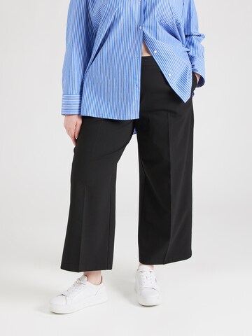 Wide leg Pantaloni con piega frontale di Tommy Hilfiger Curve in nero: frontale