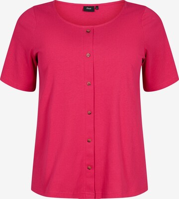 Zizzi Shirt 'EATHENA' in Roze: voorkant