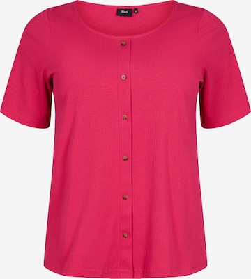 Zizzi Shirts 'EATHENA' i pink: forside