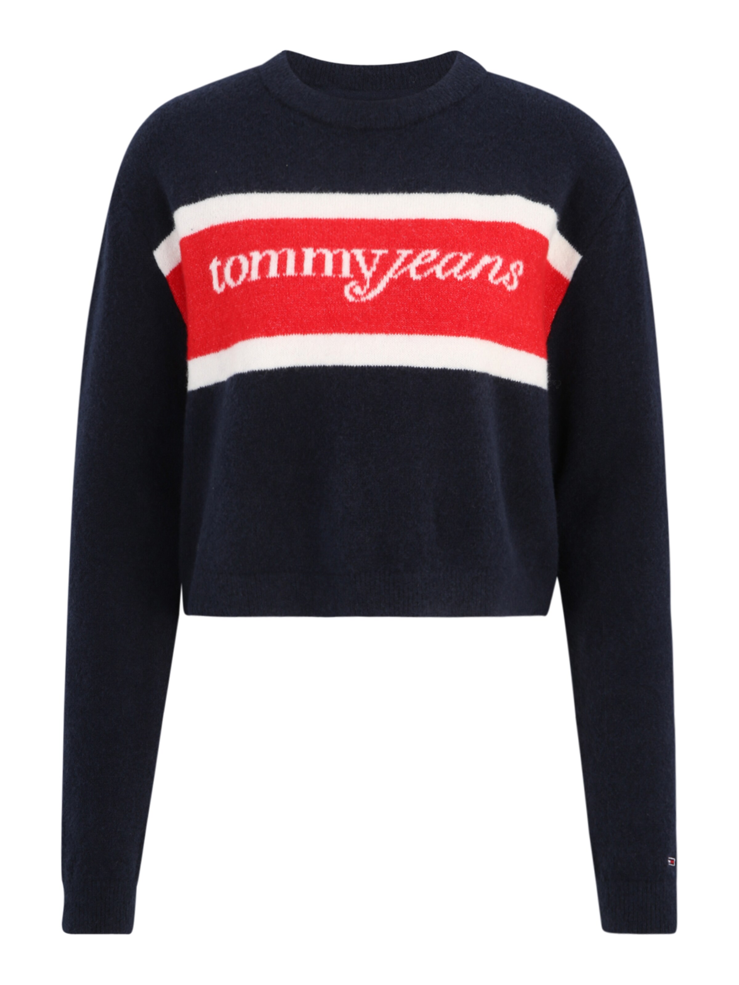 Tommy Jeans Trui in de kleur Navy / Rood / Wit, Productweergave