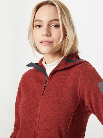 Bergans Athletic Zip-Up Hoodie 'Kamphaug' in Red