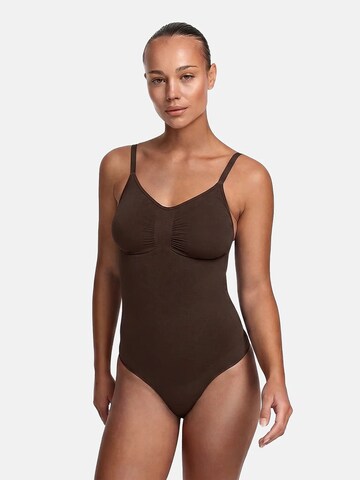 cfab - Body moldeador 'Bodysuit Sculpting Shapewear mit Slip' en marrón: frente
