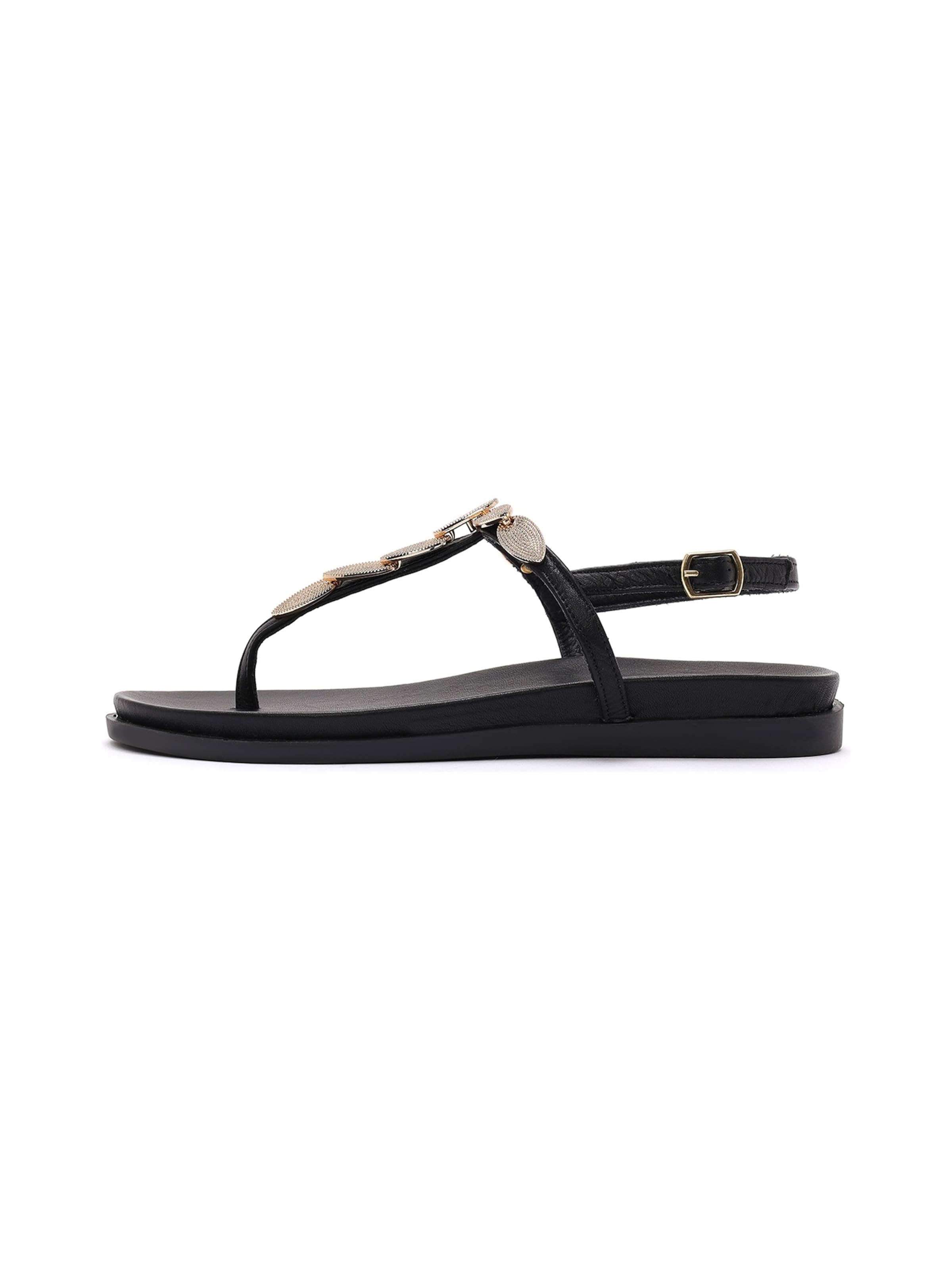 Derimod T-bar sandals in Black: front