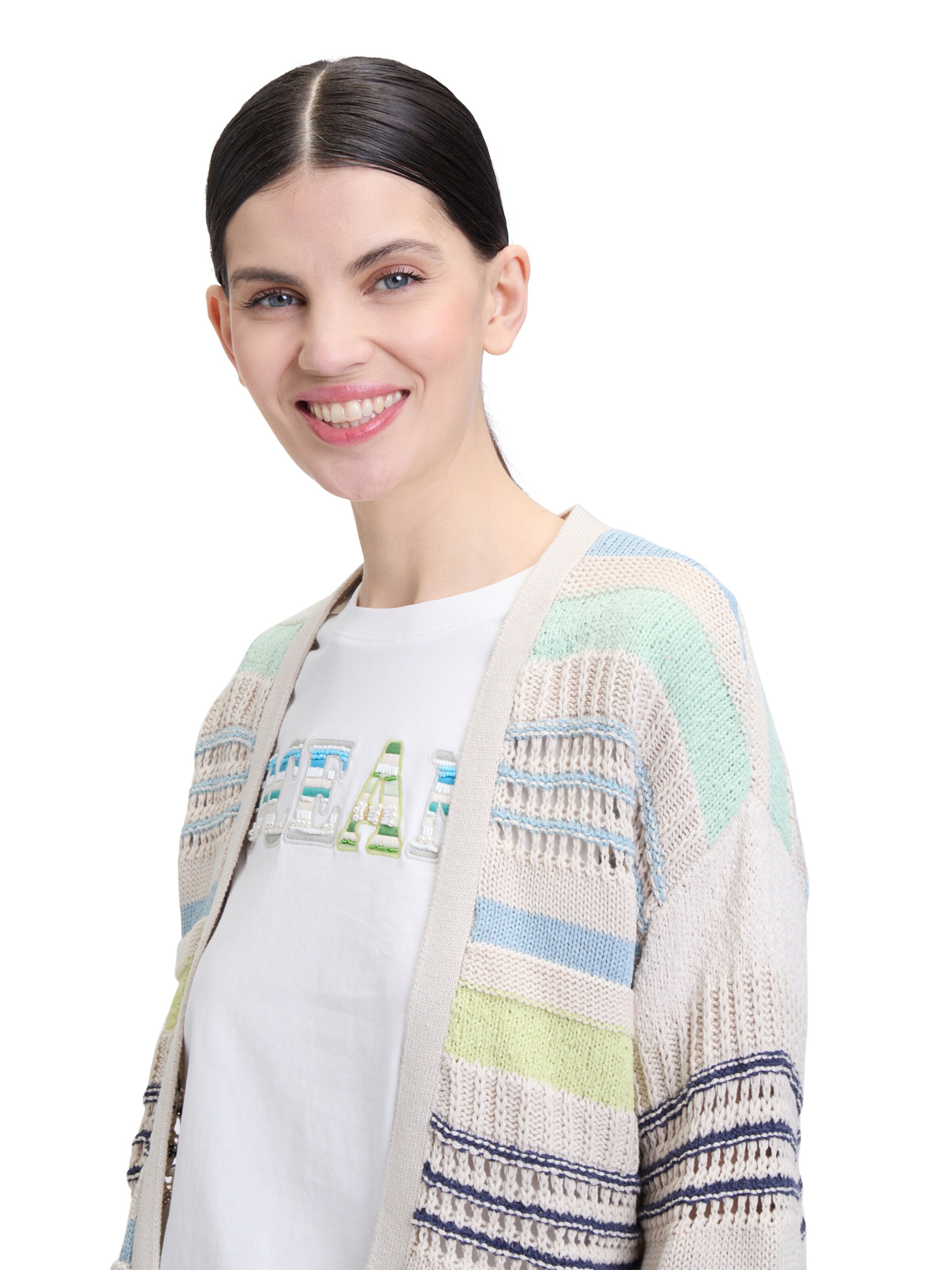 Cartoon Strickjacke in Mischfarben