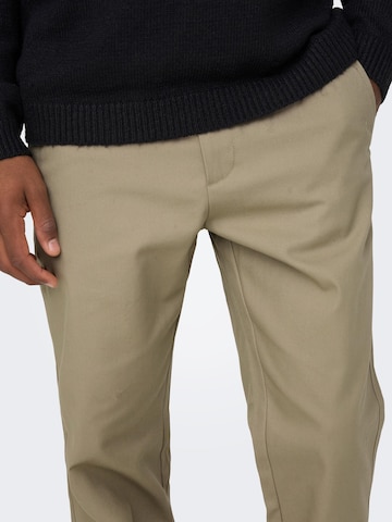 regular Pantaloni chino 'Edge' di Only & Sons in beige