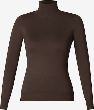 BASE LEVEL CURVY Pullover in Braun: Vorderseite