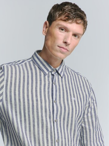 No Excess Regular fit Overhemd in Blauw