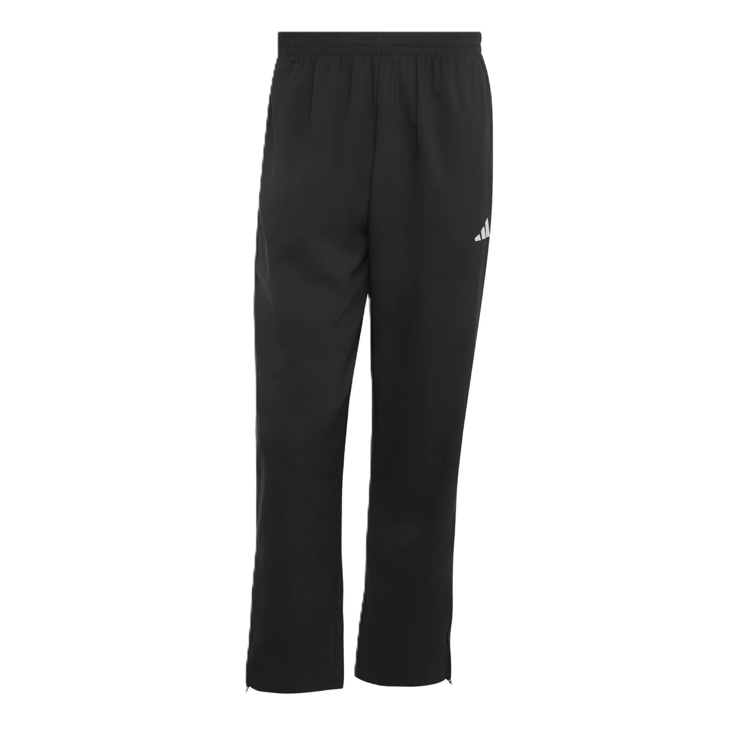 ADIDAS SPORTSWEAR Sportovní kalhoty 'Essentials Small Logo Stanford Lite Woven Tapered Open Hem' – černá: přední strana